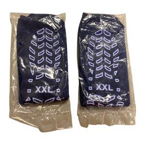 GBM Geckos - Plush Double Tread Non-Slip Safety Socks 2-Pack (Navy Blue, 2XL)